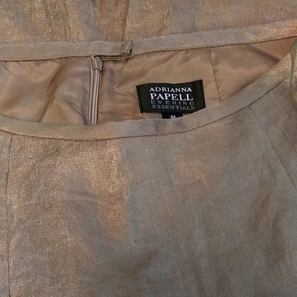 Adrianna Papell Evening Essentials Skirt Gold-Green Shimmer, Size 8P